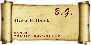 Blaho Gilbert névjegykártya
